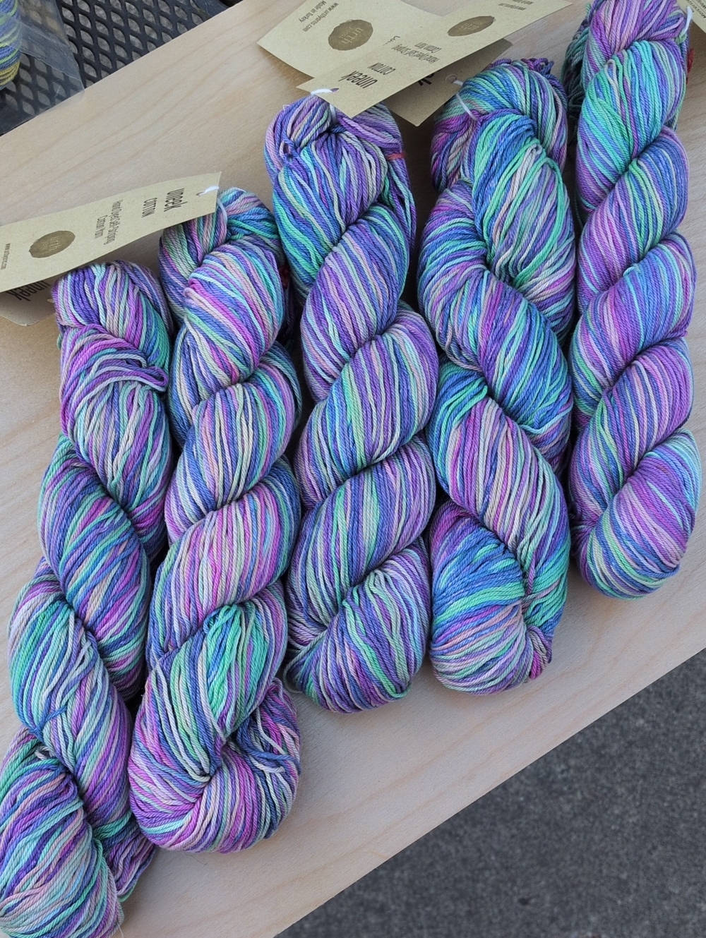 5 Skeins Hand-Dyed Urth  Uneek Variegated. 100% Mercerized Cotton Yarn.